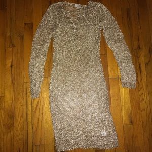 Gold Chain Effect Dress/ See Through Sexy Size M/L